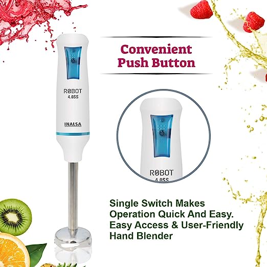 Inalsa Robot 4.0 SS Hand Blender, 400W (White and Blue) Inalsa Robot 4.0 SS Hand Blender, 400W (White and Blue)